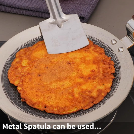 Hawkins Paratha Tava Triply Stainless Steel Shielded Nonstick Tawa with Rosewood Handle - 1225.00 | Rasoi Bazaar