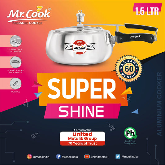 Mr.Cook Super Shine Pressure Cooker - 1350.00 | Rasoi Bazaar