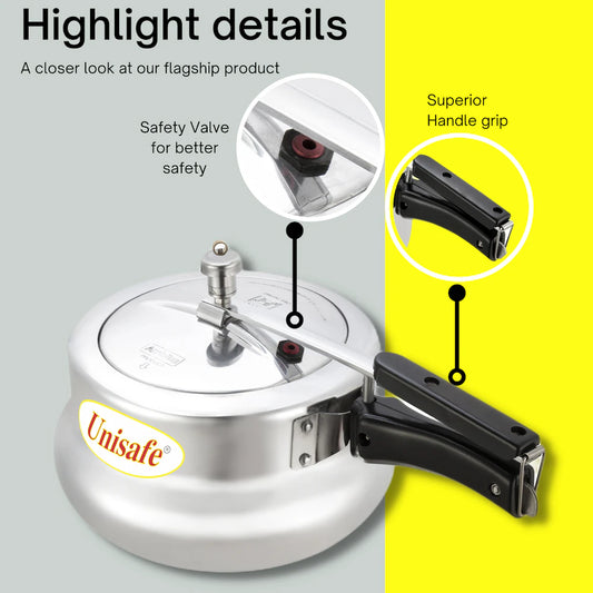 Unisafe Platinum Aluminium Pressure Cooker - Rasoi Bazaar