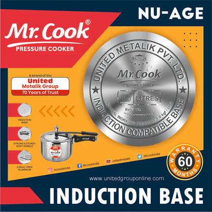 Mr.Cook Nu-Age Induction Base Stainless Steel Pressure Cooker