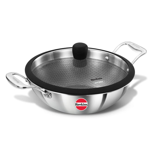 Hawkins Pro Shielded Nonstick Triply Deep-Fry Pan (Kadhai)