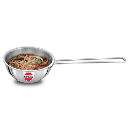 Hawkins Cup Tadka Pan Triply Stainless Steel Pan, Silver