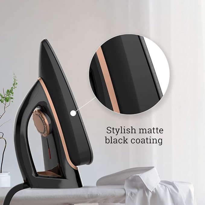 Black iron with stylish matte finish on a light background