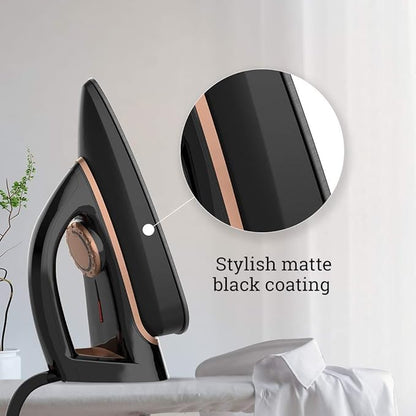 Black iron with stylish matte finish on a light background