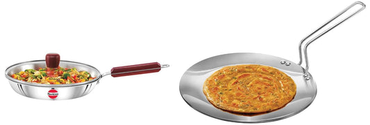 Hawkins Tri-Ply Stainless Steel Frying Pan with Glass Lid