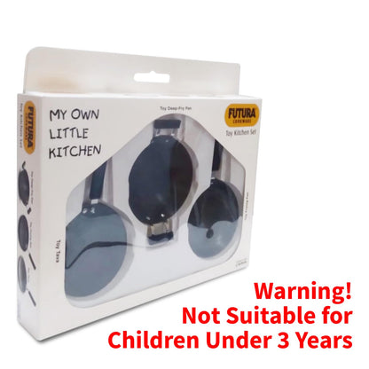 Hawkins Futura Cookware 3-Piece Toy Kitchen Set Toy Deep-Fry Pan, Frying Pan & Tava for Kids