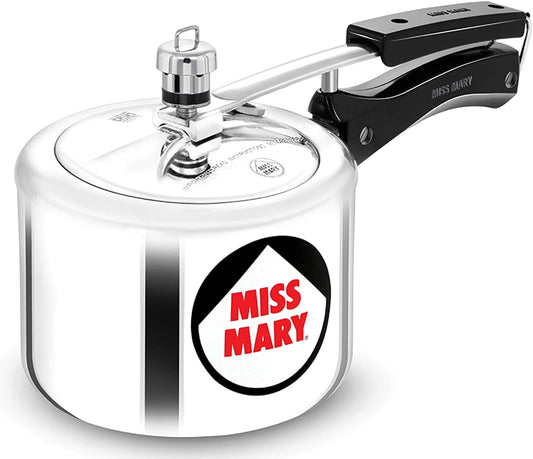 Pressure cooker with 'Miss Mary' branding on a white background
