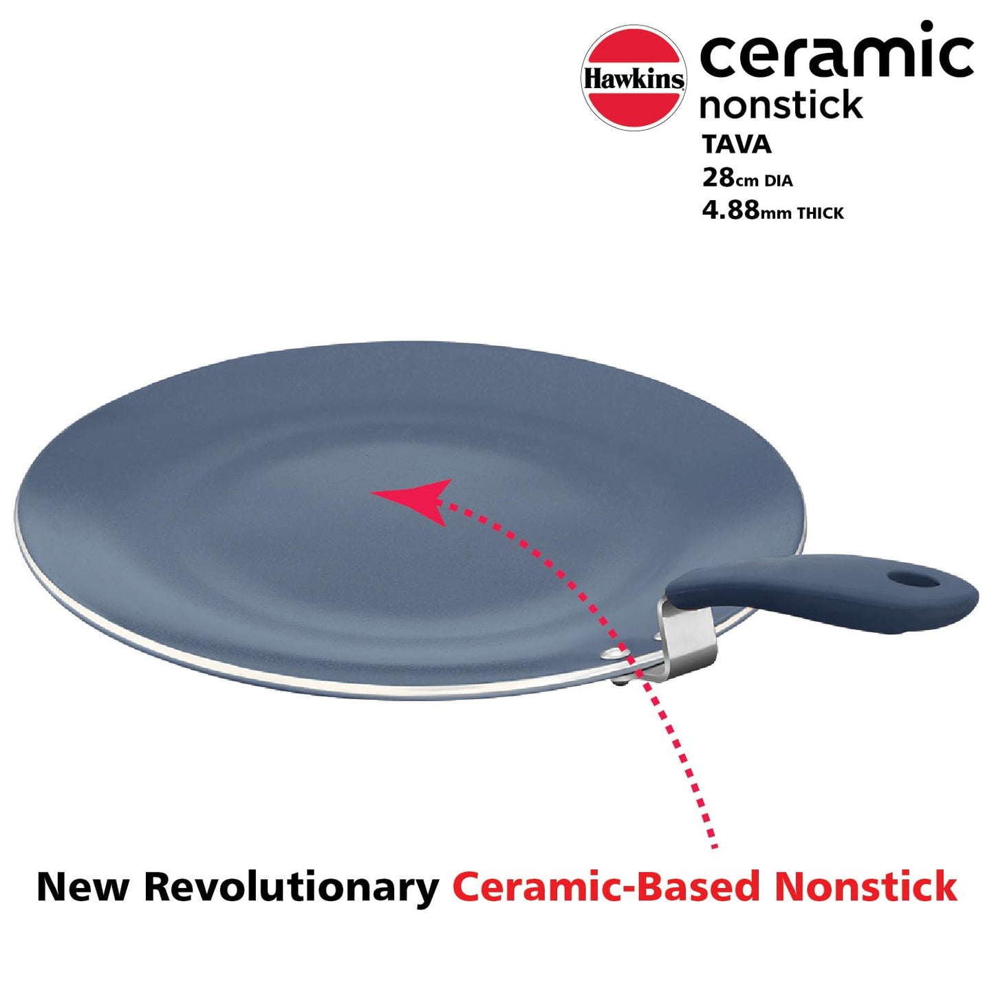 Hawkins Ceramic Nonstick Tava Induction Paratha Tawa, Granite Griddle