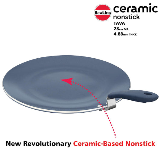 Hawkins Ceramic Nonstick Tava Induction Paratha Tawa, Granite Griddle
