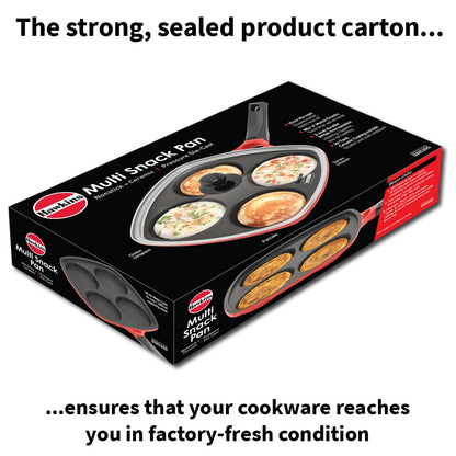 Hawkins Die-Cast Multi Snack Pan Nonstick Mini Uttapam Tawa, Pancake Pan with Glass Lid