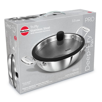 Hawkins Pro Shielded Nonstick Triply Deep-Fry Pan (Kadhai)