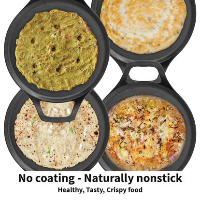 Hawkins Futura Cast Iron Dosa Tava Pre-Seasoned Cast Iron Flat Tawa for Roti, Dosa, and Pancakes