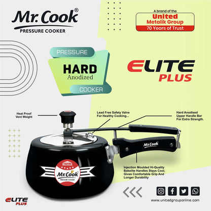 Mr.Cook Elite Plus Hard Anodised Pressure Cooker