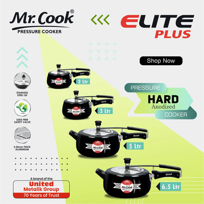 Mr.Cook Elite Plus Hard Anodised Pressure Cooker